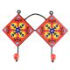 Red With Yellow Flower Ceramic Tile Hook